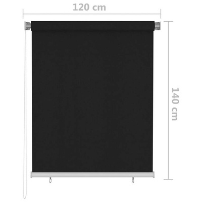 vidaXL Roleta zewnętrzna, 120x140 cm, czarna