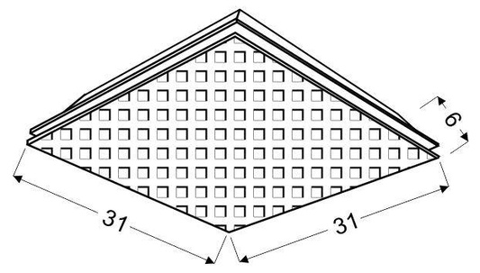 Plafon lustrany kwadrat LED ciepły Mosaic 10-30627
