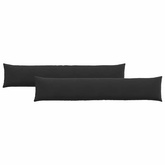Poduszki na sofę 2 pcs Czarny 200 x 40 cm Tkanina sztruksowa