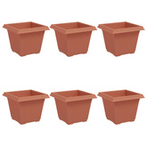 Kwadratowa doniczka na kwiaty 6 pcs Czerwony ceglasty
