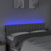 vidaXL Zagłówek do łóżka z LED, jasnoszary, 144x5x78/88 cm, tkanina model standard