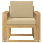 Sofa na zewnątrz Poliester Biały i beżowy