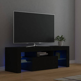 vidaXL Szafka pod TV z oświetleniem LED, czarna, 120x35x40 cm