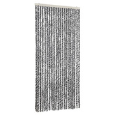 Zasłona przeciwko owadom, szaro-czarno-biała, 90x220, szenil