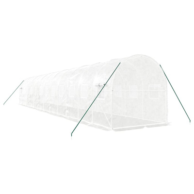 Szklarnia ze stalową ramą, biała, 24 m?, 12x2x2 m