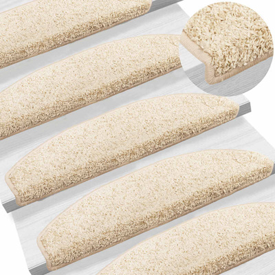 Samoprzylepne maty na schody Półokrąg 15 pcs Jasny Brąz