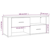 vidaXL Szafka pod TV, szarość betonu, 100x35x40 cm