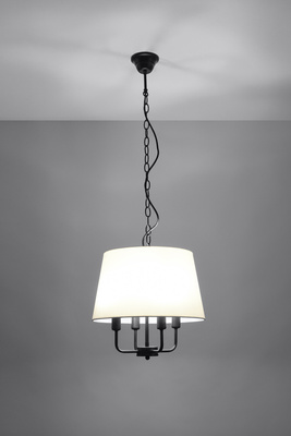 Lampa wisząca z abażurem Pasteri klasyczna 4-punktowa do salonu