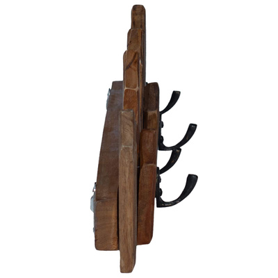 Wieszak Brązowy 48 x 8 x 15 cm Lite drewno mahoniowe