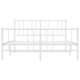 vidaXL Metalowa rama łóżka z wezgłowiem i zanóżkiem, biała, 120x200 cm model standard