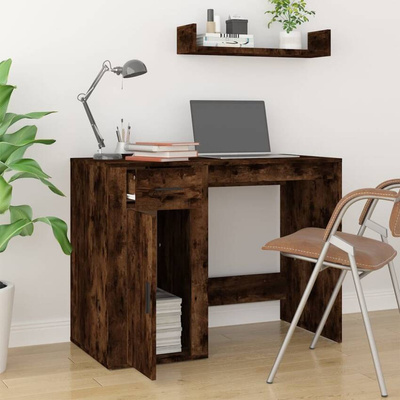 vidaXL Biurko, przydymiony dąb, 100x49x75 cm, materiał drewnopochodny