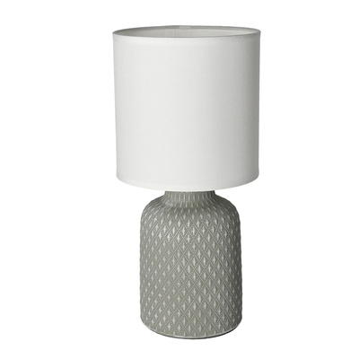 Lampka nocna Iner szara ceramiczna z abażurem Candellux