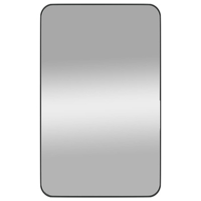 vidaXL Lustro ścienne, czarne, 50x80 cm, prostokątne