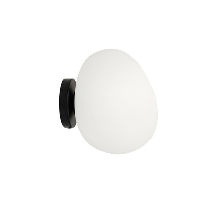 Lampa sufitowa STONES inspirowana kamieniem - designerski plafon z akrylowym mlecznym kloszem 30 cm – oświetlenie salonu i korytarza E27