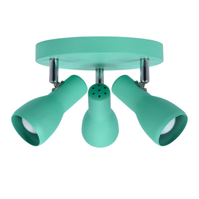 Lampa sufitowa Picardo plafon regulowany 3-punktowy metalowy zielony E14