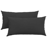 Poduszki na sofę 2 pcs Czarny 80 x 40 cm tkanina
