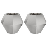 Donica 2 pcs Srebrny 75 x 75 x 60 cm Stal nierdzewna