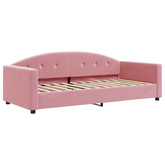 Sofa z funkcją spania, różowa, 90x200 cm, obita aksamitem