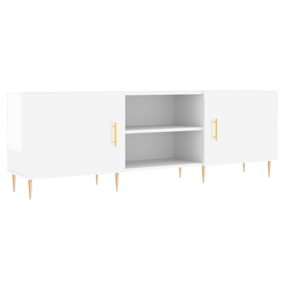 vidaXL Szafka pod TV, wysoki połysk, biała, 150x30x50 cm