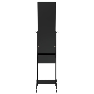 vidaXL Lustro stojące z LED, czarne, 34x37x146 cm