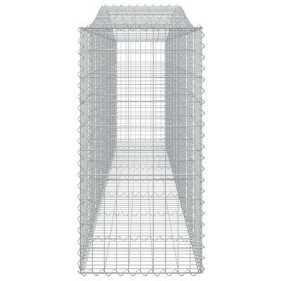 Kosze gabionowe, 7 szt, 400x50x100/120 cm, galwanizowane żelazo