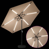 Parasol ogrodowy z oświetleniem LED i podstawą 300 x 300 cm
