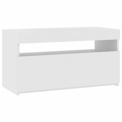 vidaXL Szafka pod TV z oświetleniem LED, biała, 75x35x40 cm