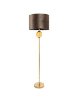 Lampa podłogowa LEONA brązowy E27 100W złota
