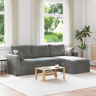Sofa Ciemnoszary 228 x 134 x 80 cm Aksamit