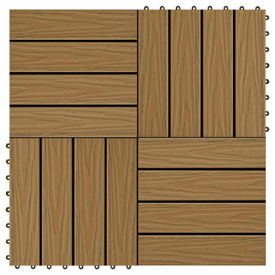 Płytka Tarasowa Projekt 3D 11 pcs Drewno tekowe 30 x 30 cm