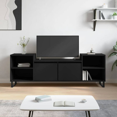 vidaXL Szafka pod TV, czarna, 160x35x55 cm, materiał drewnopochodny