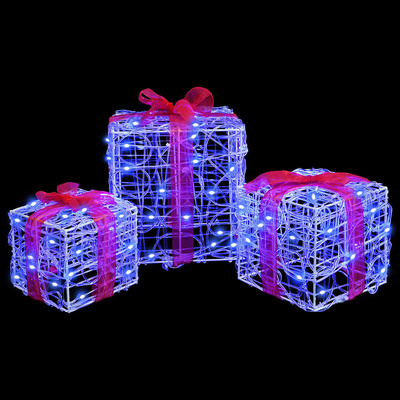 Pudełko Prezentowe 3 pcs Niebieski 20 x 20 x 20 cm Akryl