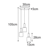 Lampa wisząca nad okrągły stół, bursztynowe klosze K-5878 z serii AIGO