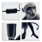 Lampa Stołowa Czarna Małpa Abruzzo Cappuccino E27