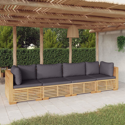 4-cz. zestaw wypoczynkowy do ogrodu, poduszki, drewno tekowe