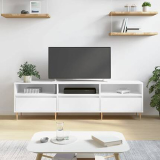 vidaXL Szafka pod TV, biała, 150x30x44,5 cm, materiał drewnopochodny