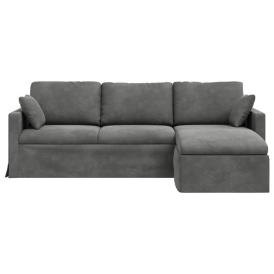 Sofa Ciemnoszary 228 x 134 x 80 cm Aksamit