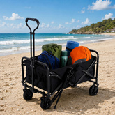 Wózek  Ogrodowy Plażowy Transportowy Składany Czarny 120L