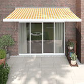 vidaXL Zwijana markiza, żółto-biała, 3x2,5 m, tkanina i aluminium