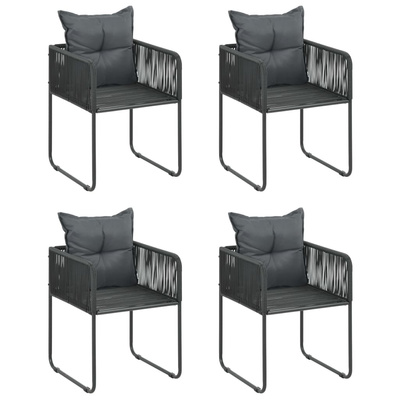 5-częściowy zestaw mebli ogrodowych, rattan PVC, czarno-brązowy