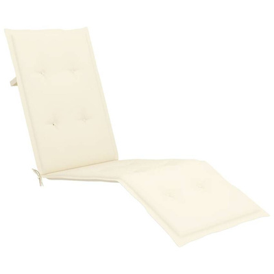 vidaXL Leżak tarasowy z podnóżkiem i poduszką, lite drewno akacjowe