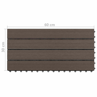 Płytka Tarasowa 6 pcs Ciemny brąz 60 x 30 cm