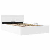 vidaXL Rama łóżka z podnośnikiem i LED, biała, ekoskóra, 120 x 200 cm