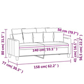 Sofa 2-osobowa, jasnożółta, 140 cm, tapicerowana tkaniną