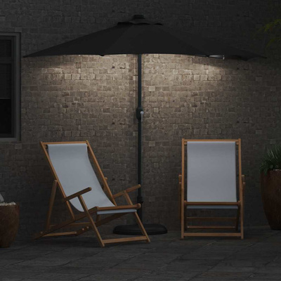 Parasolka ogrodowa Czarny 294 x 150 x 223 cm Poliester i Stal