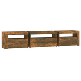 vidaXL Szafka pod TV z oświetleniem LED, przydymiony dąb, 195x35x40 cm