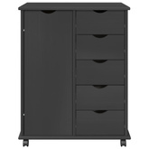 Rolkowa szafka 63,5 x 39 x 79 cm Lite drewno sosnowe Szary