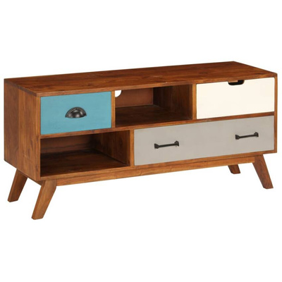 vidaXL Szafka pod TV z 3 szufladami, 110x35x50 cm, drewno akacjowe