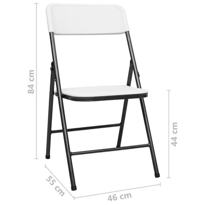 vidaXL Składane krzesła ogrodowe, 4 szt., HDPE, białe