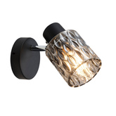 Lampa Kinkiet Czarny 1X40W E27 Klosz Dymiony Bill